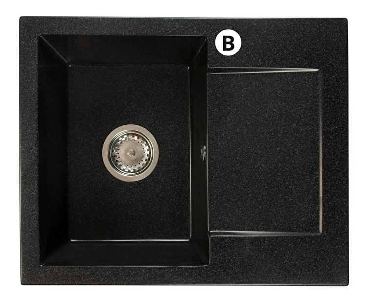 Kuhinjski sudoper Dalgam (crna) (s 1 otvorom za bateriju) (D)