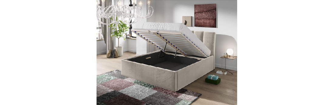 Tapeciran krevet s prostorom za odlaganje Milo (160x200) (Fresh 32)