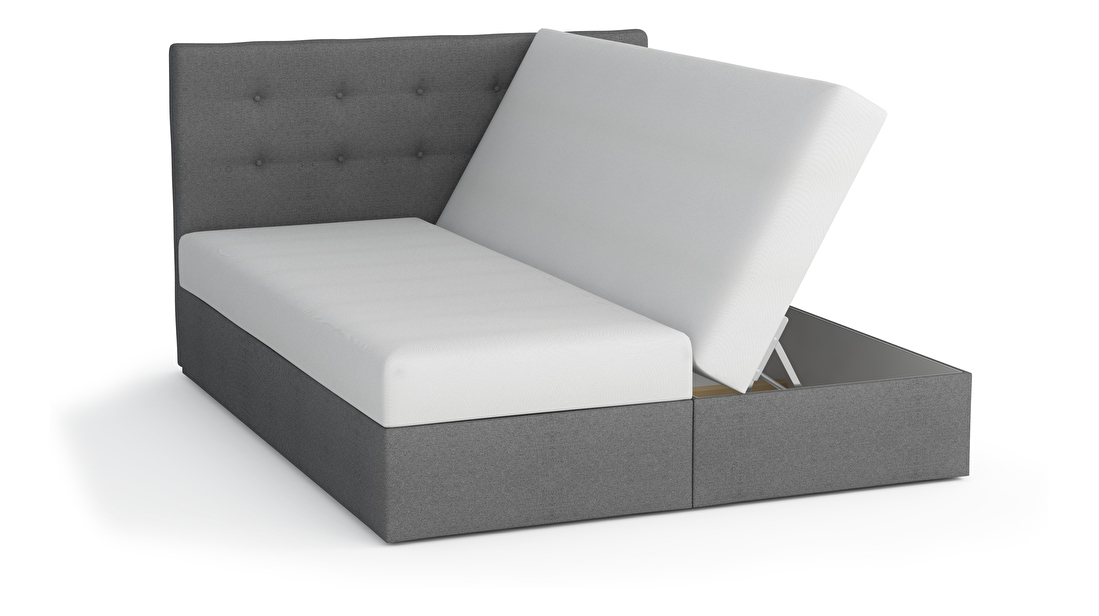 Bračni krevet Boxspring 160x200 cm Karum(s podnicom i madracem) (siva)