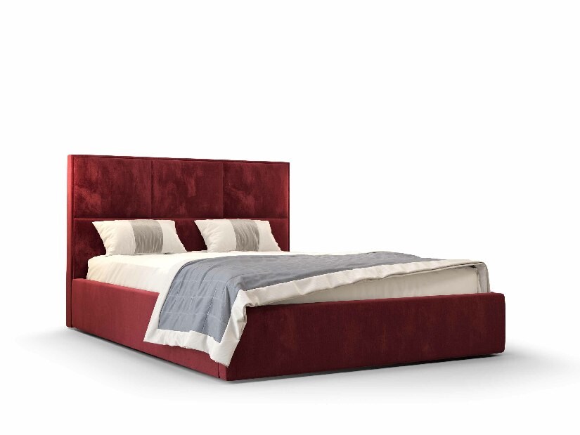 Bračni krevet 140 cm Elna (bordo) (s podnicom i prostorom za odlaganje)
