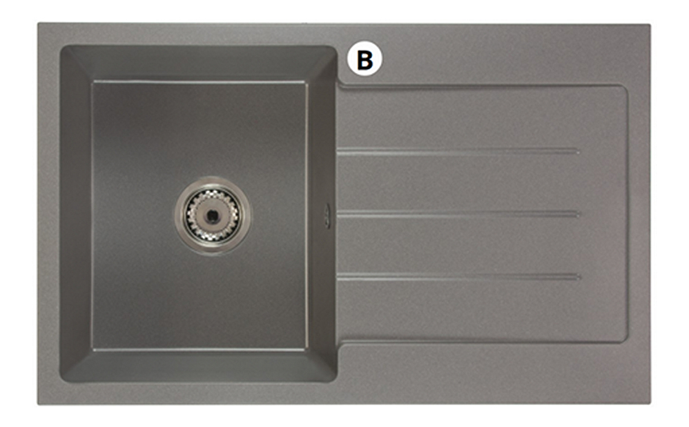 Kuhinjski sudoper Ruxom (bijela) (s 1 otvorom za bateriju) (D)