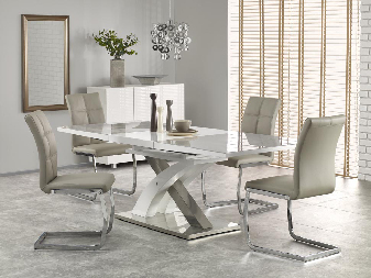 Blagovaonski stol Shenna 2 (siva + bijela) (za 6 do 8 osoba) *rasprodaja