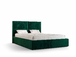 Bračni krevet 140 cm Alfonso (tamnozelena) (s podnicom i prostorom za odlaganje)