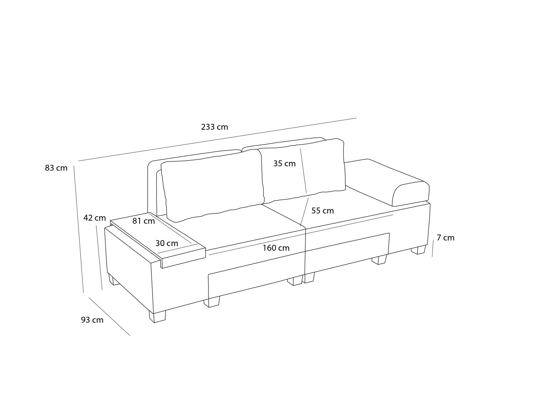 Sofa na razvlačenje Perenilla C (antracit + orah)