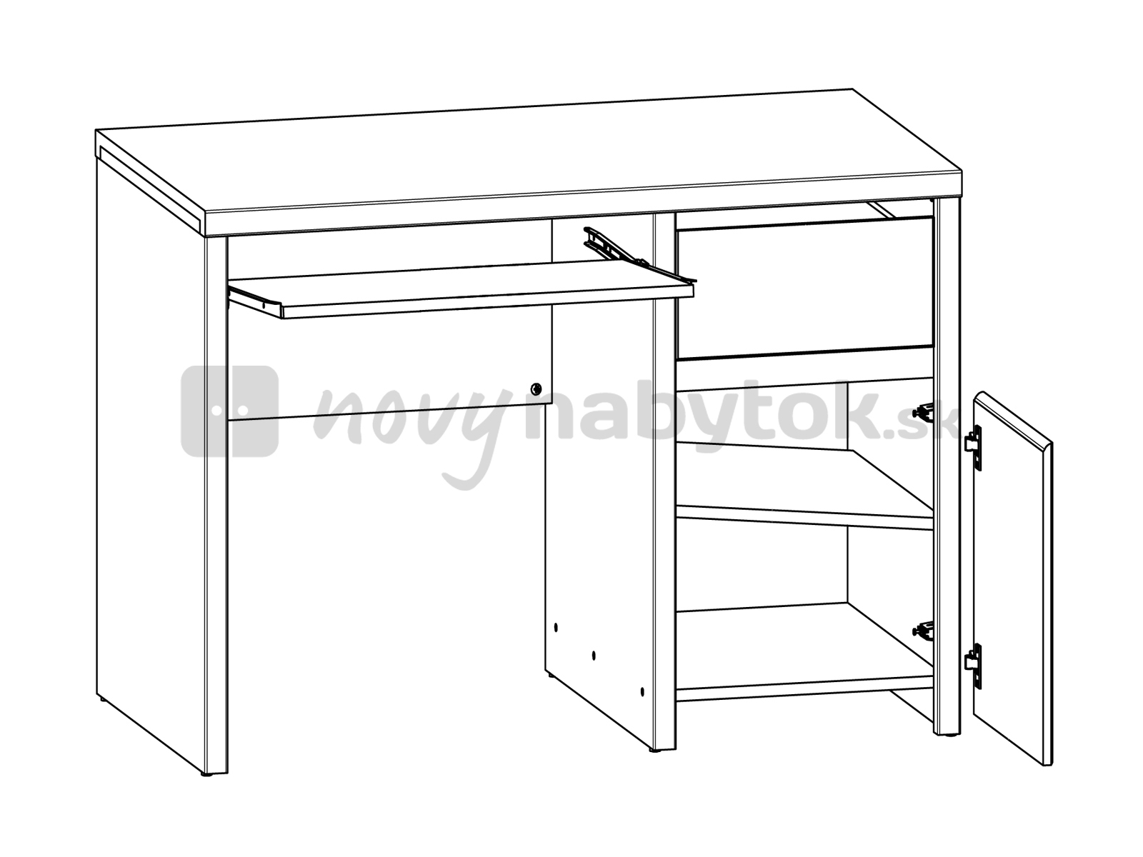 PC stolić Kaspian BIU1D1S/120 (wenge)