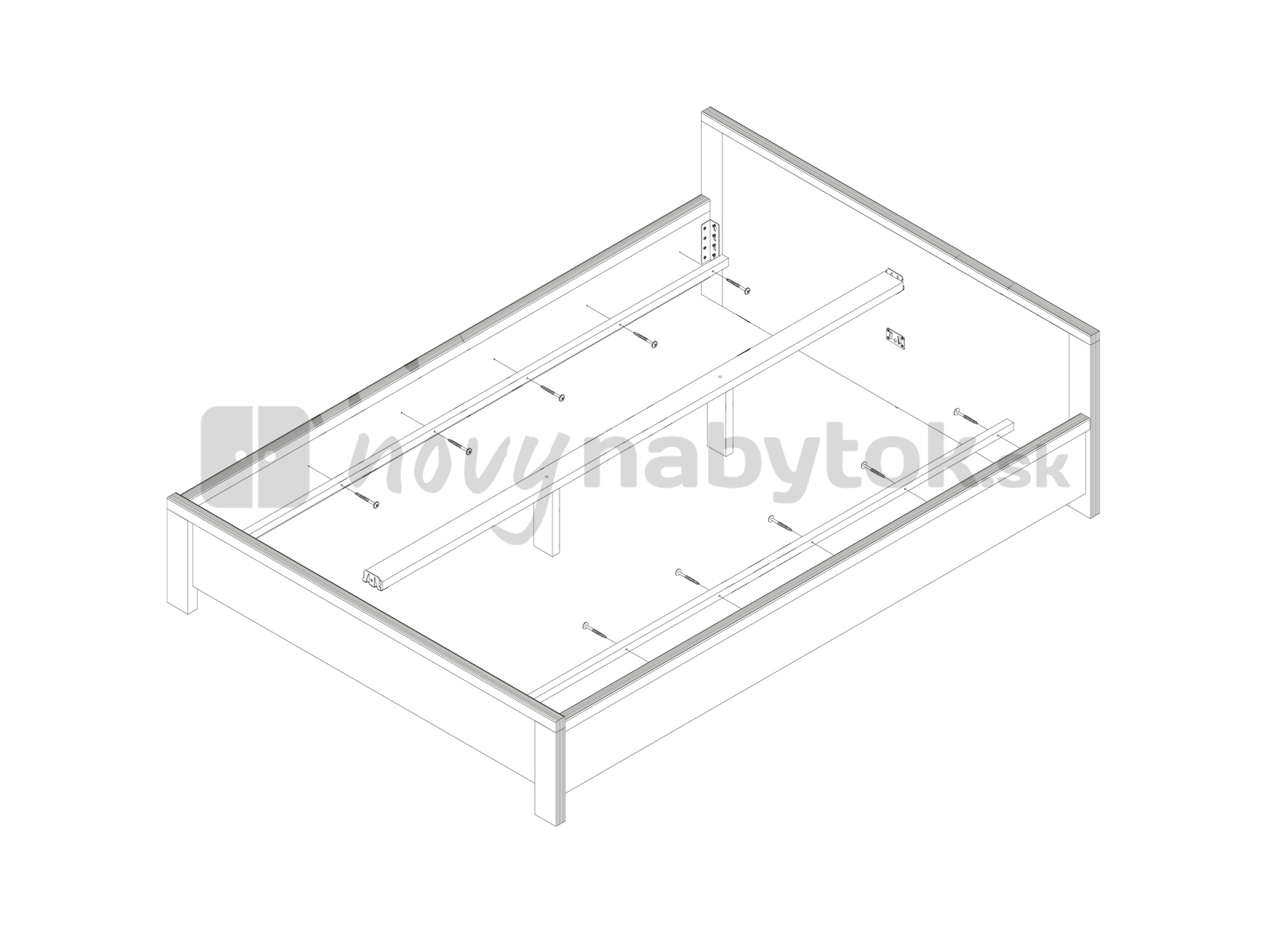 Bračni krevet 160 cm Kaspian LOZ/160 (Hrast sonoma)  