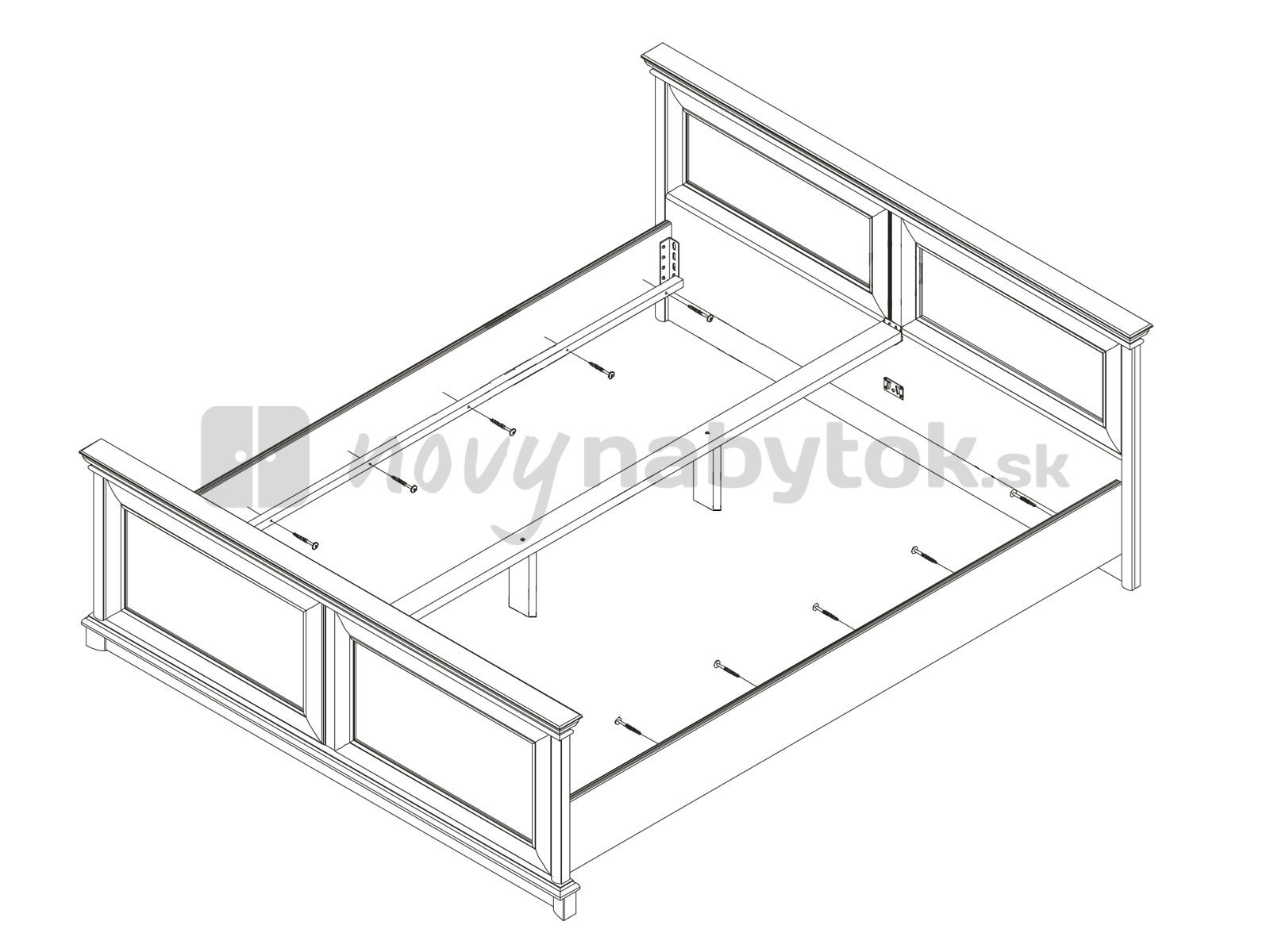 Bračni krevet 160 cm KENT ELOZ 160 (Kesten)  