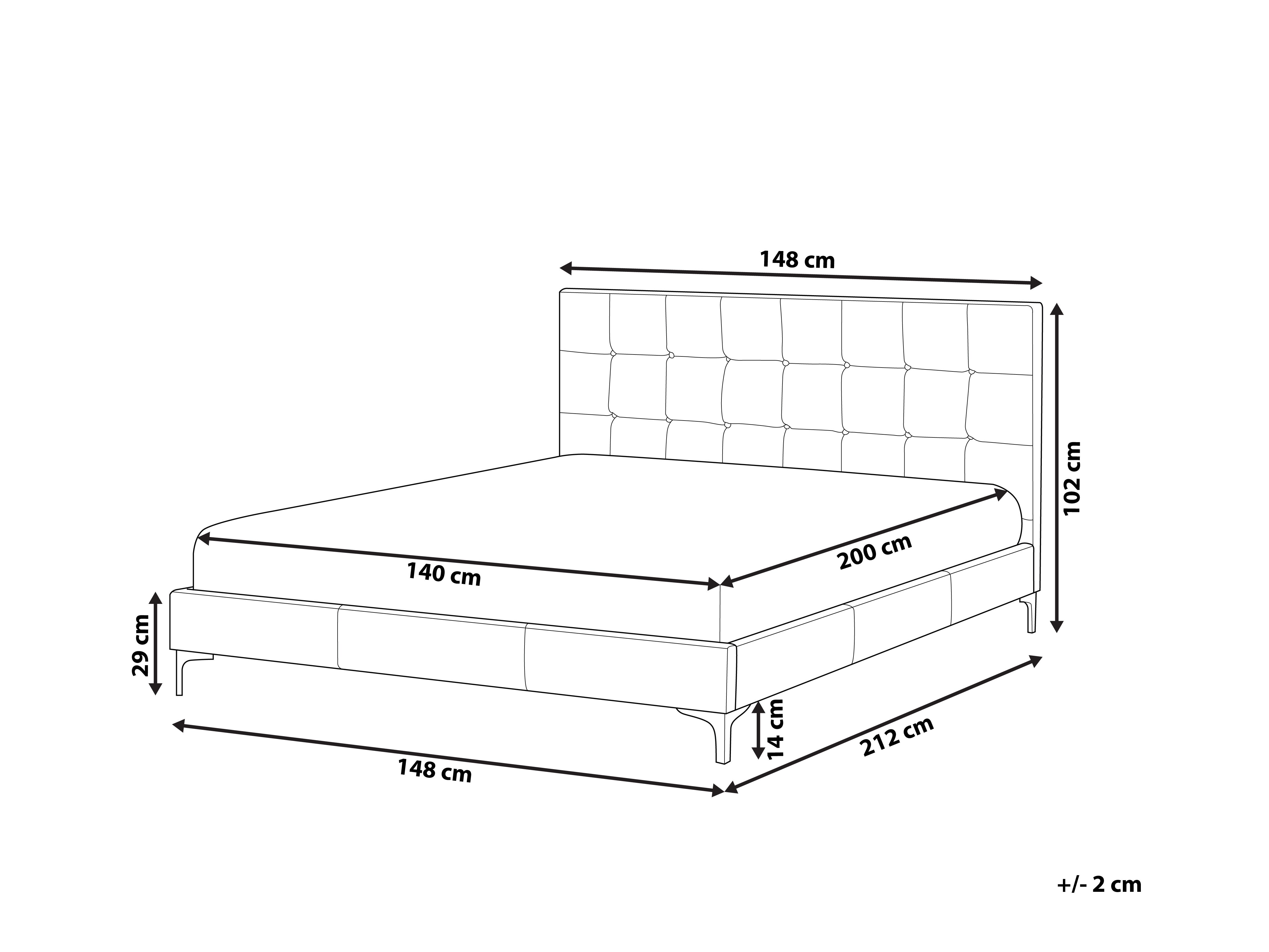 Bračni krevet 140 cm AMART (siva) (eko koža) (s podnicom) | Zondo.hr