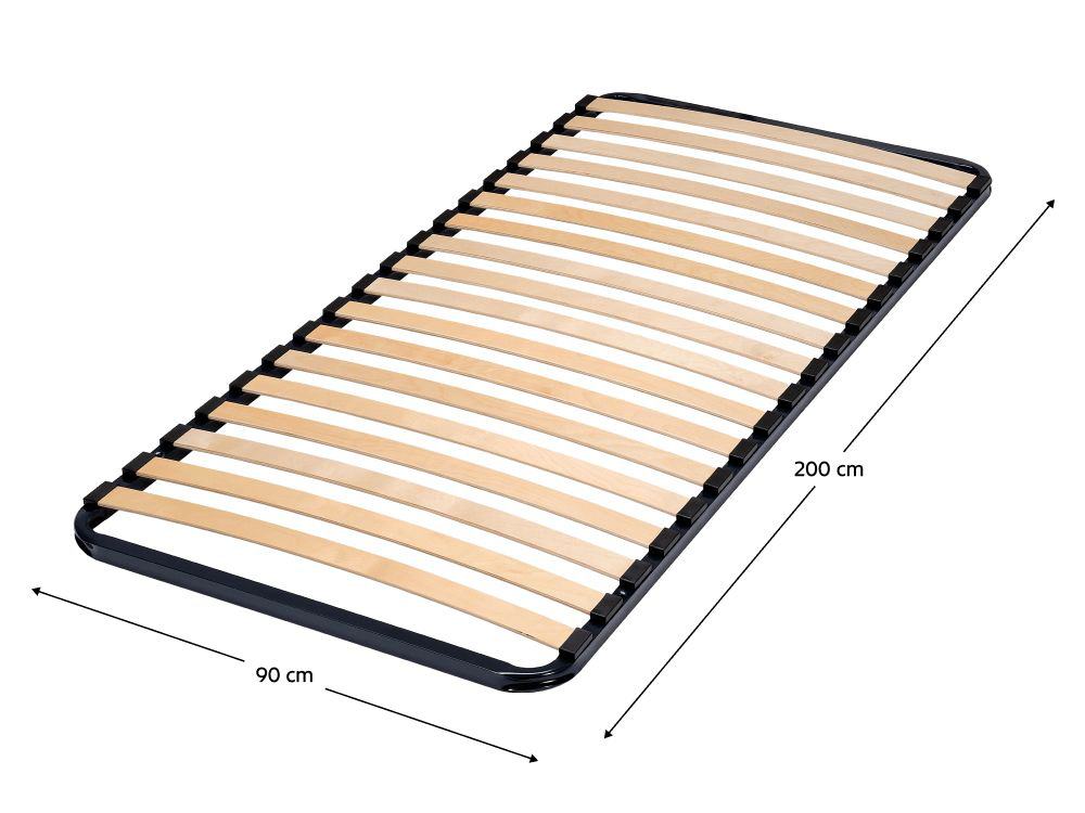 Metalna podnica od lamela 90x200 cm Lionos 429593 (crna + prirodna)