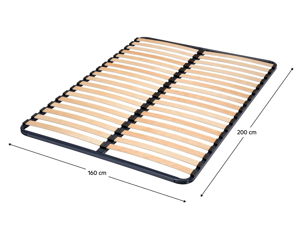 Metalna podnica od lamela 160x200 cm Lionos  429596 (crna + prirodna)