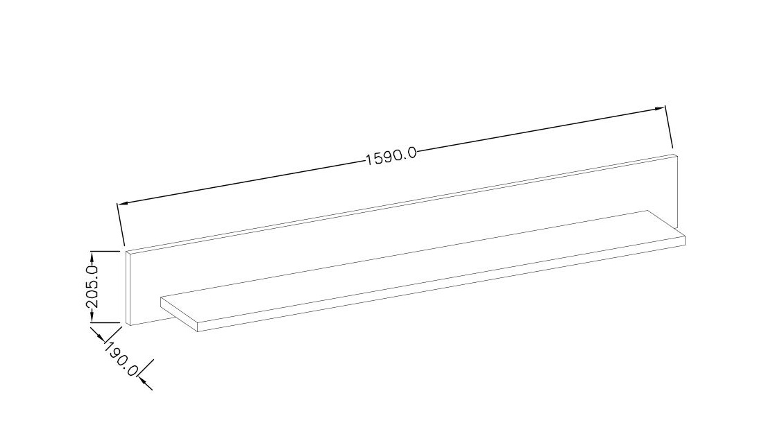 Polica Tamie Typ 01 (tamnosiva + hrast)