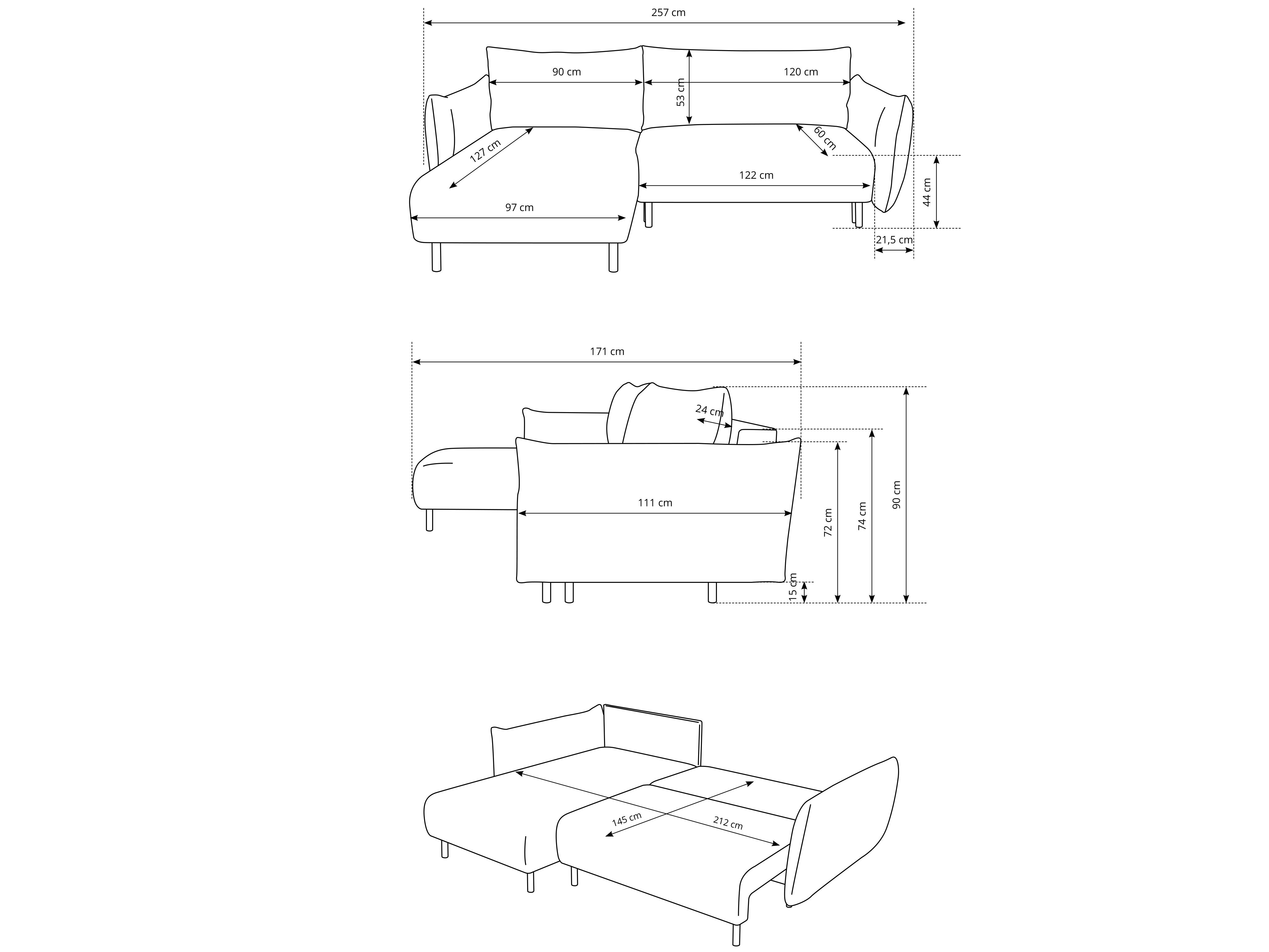 Kutna garnitura Adelon (krem) (D)