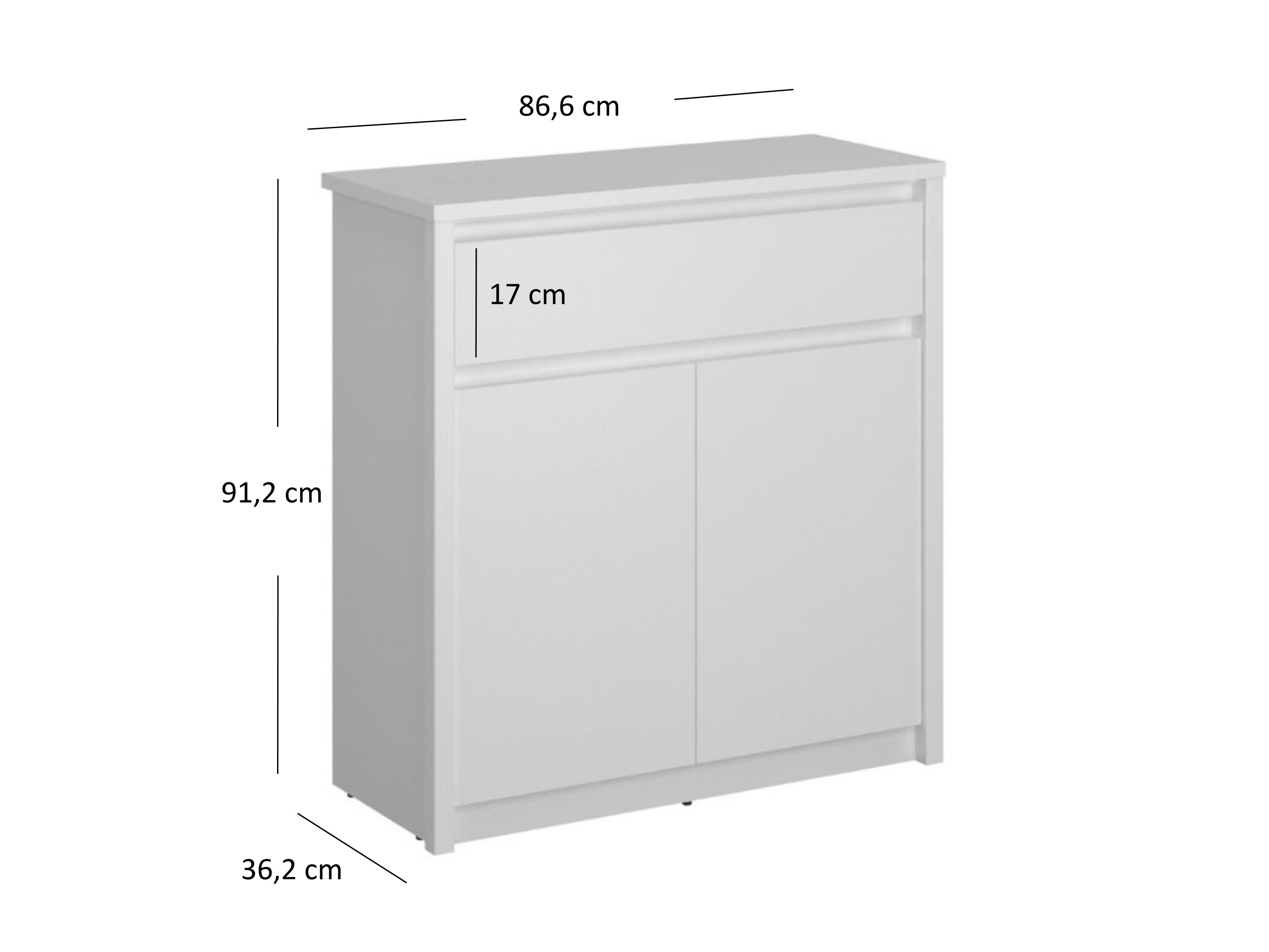 Komoda Ethan 2D1S (bijela)