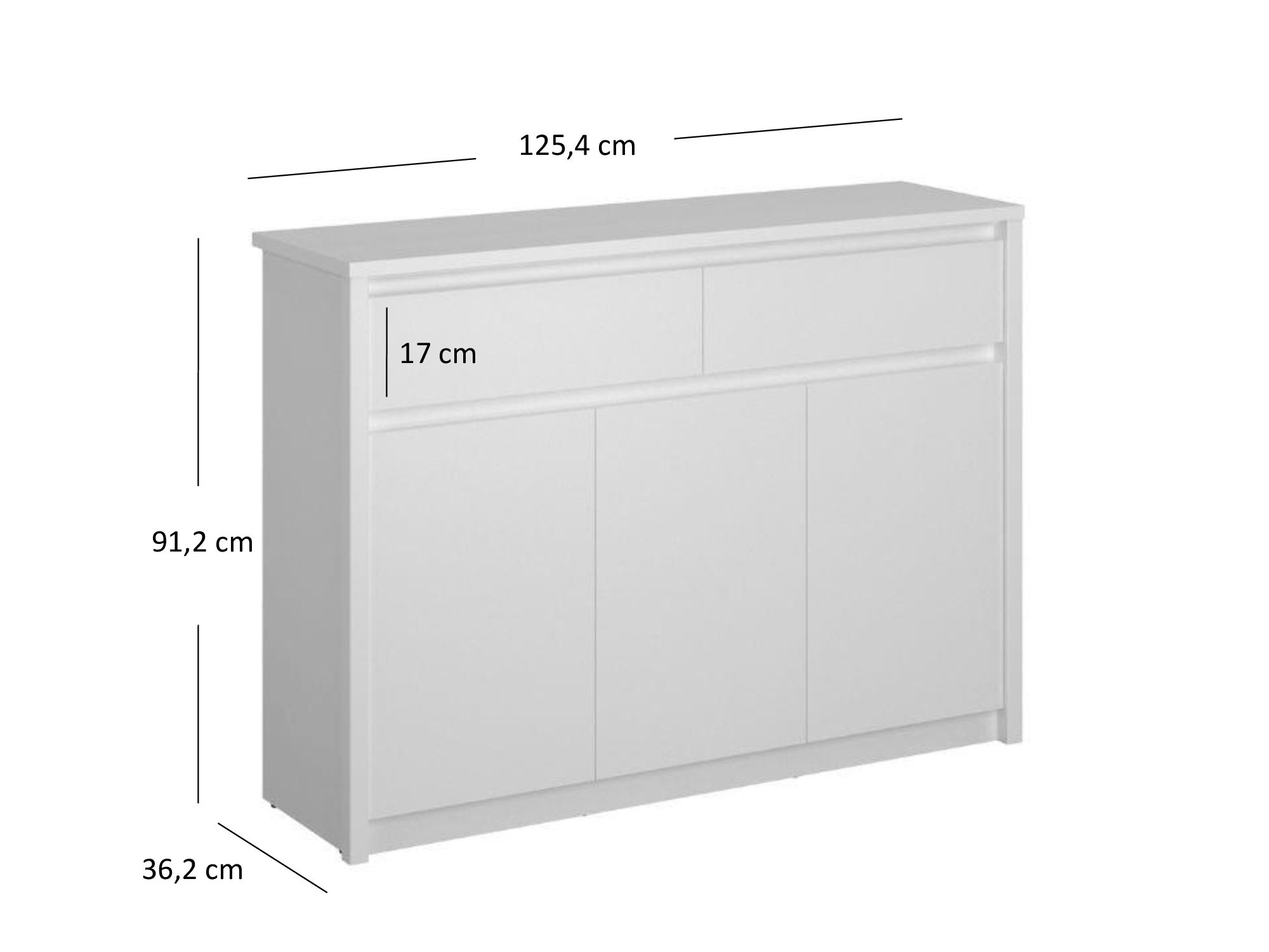 Komoda Ethan 3D2S (bijela)