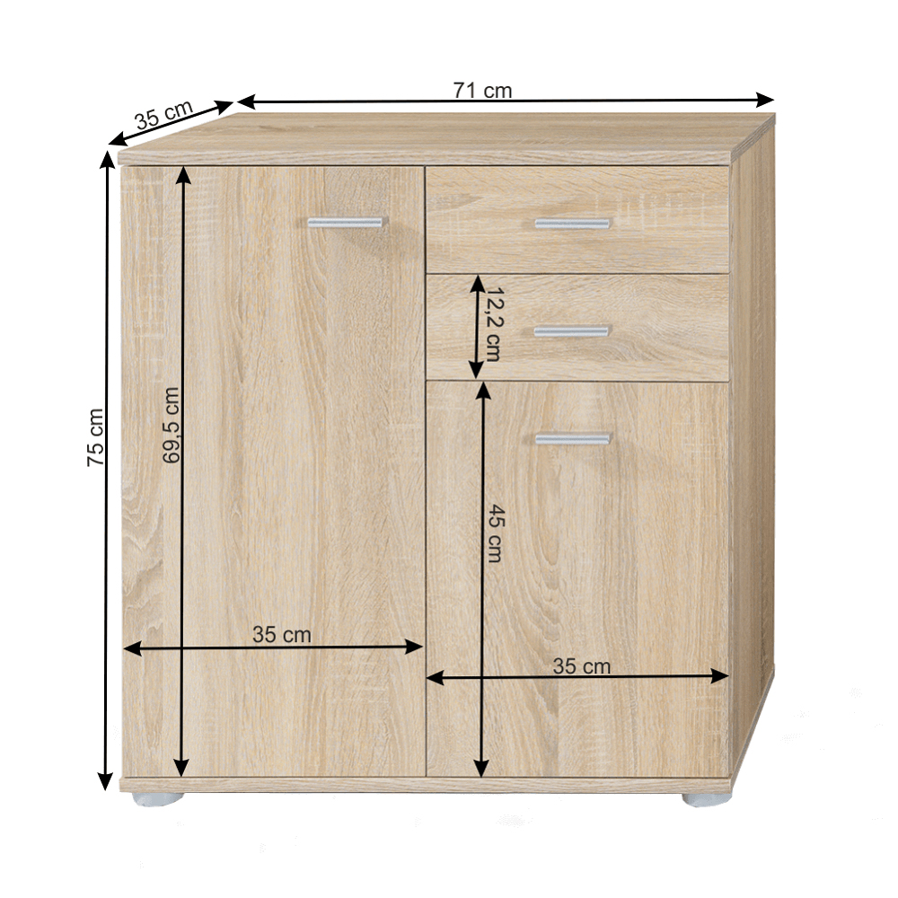 Komoda Tammy 2 2T2S (hrast sonoma)  