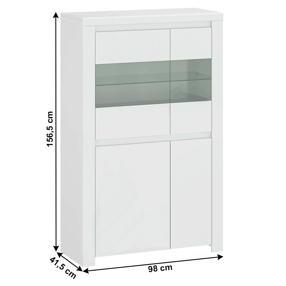 Vitrina Lafer 2D2W (bijeli sjaj)