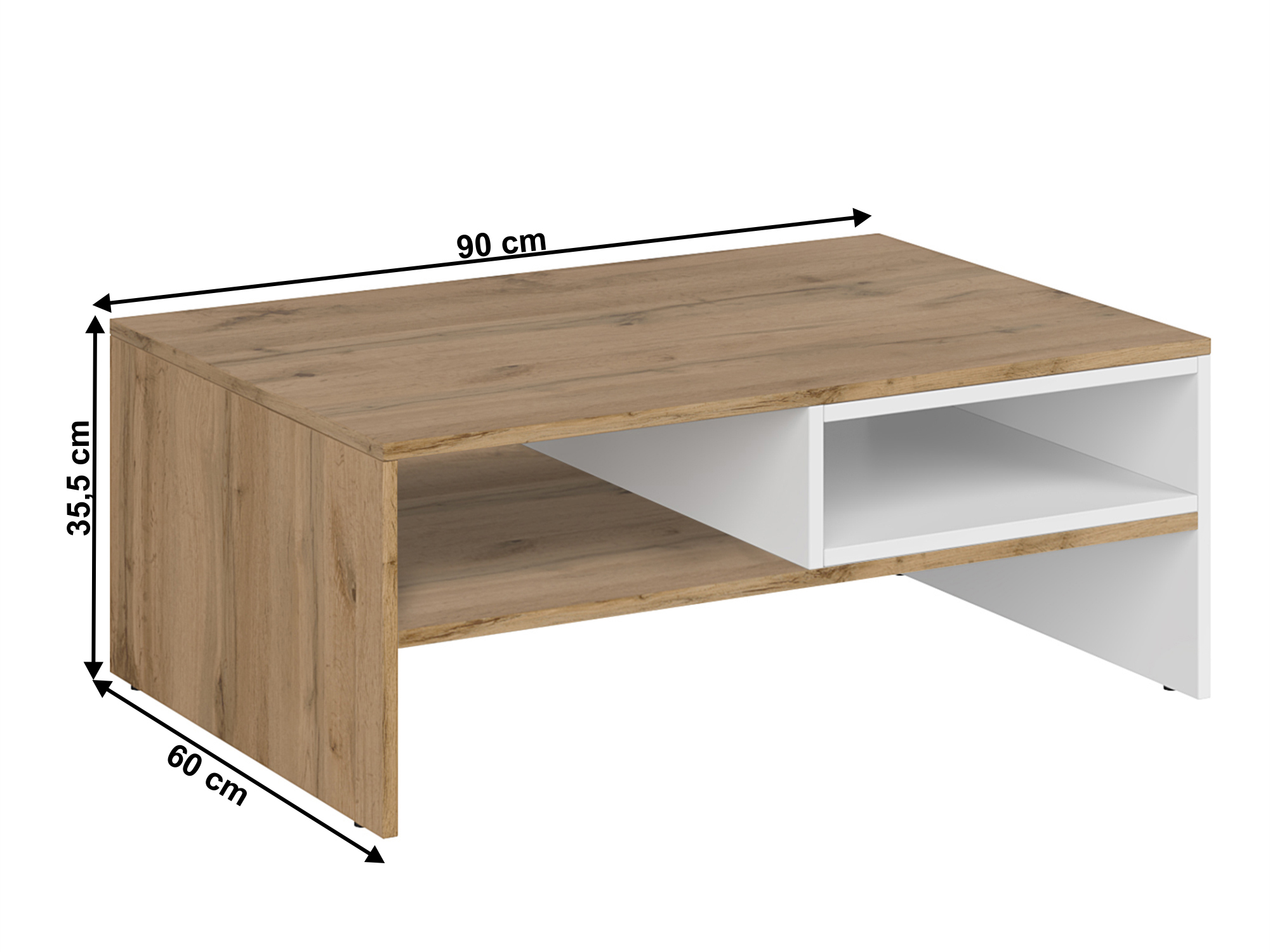 Konferencijski stol Vilgi 90 (bijela + hrast wotan)
