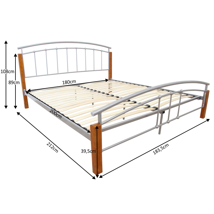 Bračni krevet 180 cm Malbrua (S podnicom)  
