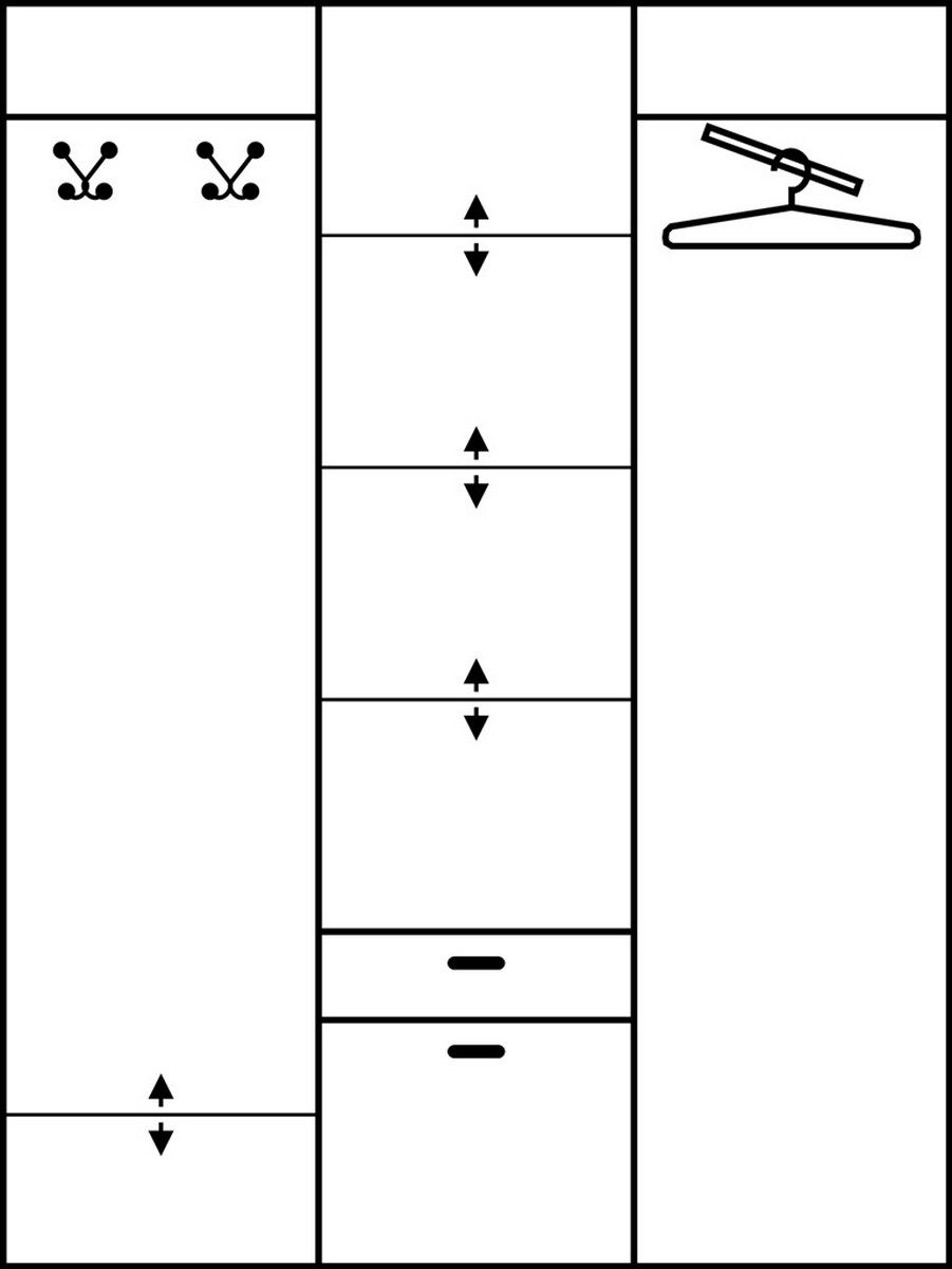 Ormar za garderobu Alfonzo 4 (s ogledalom)  